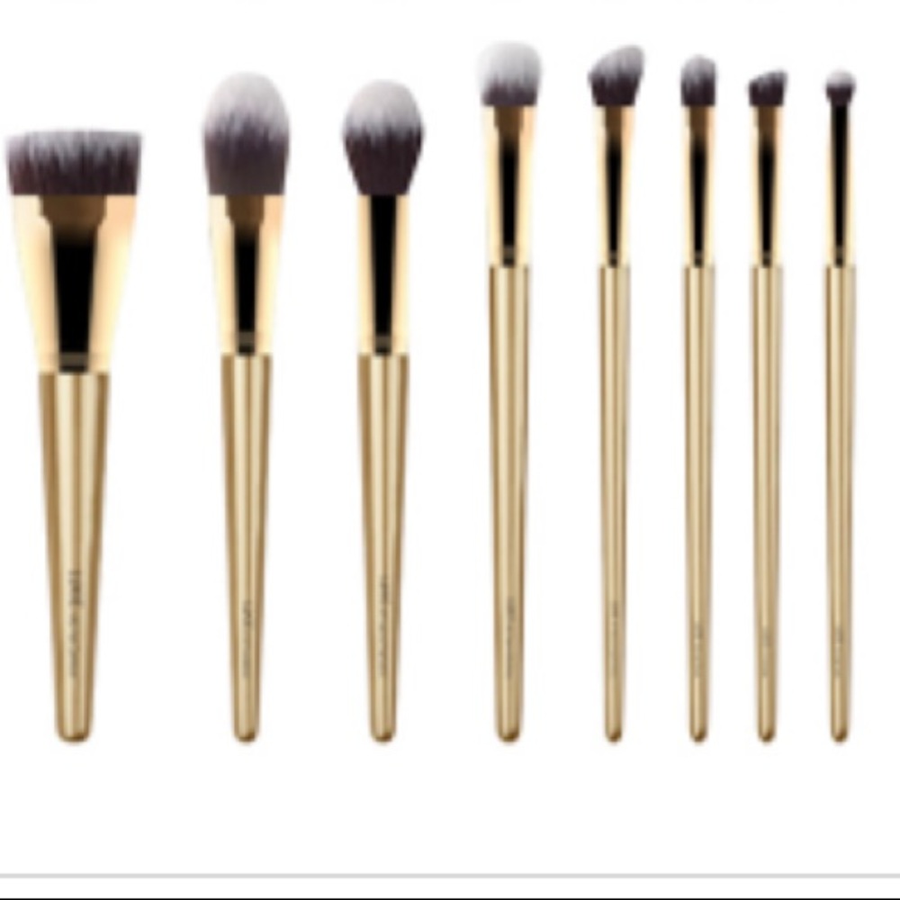 Luxie glitter and gold 8 pc makeup brush set